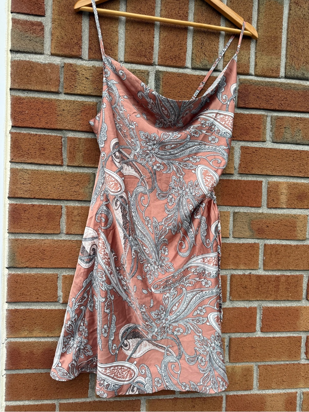 Women's Paisley Cowl Neck Slip Dress M